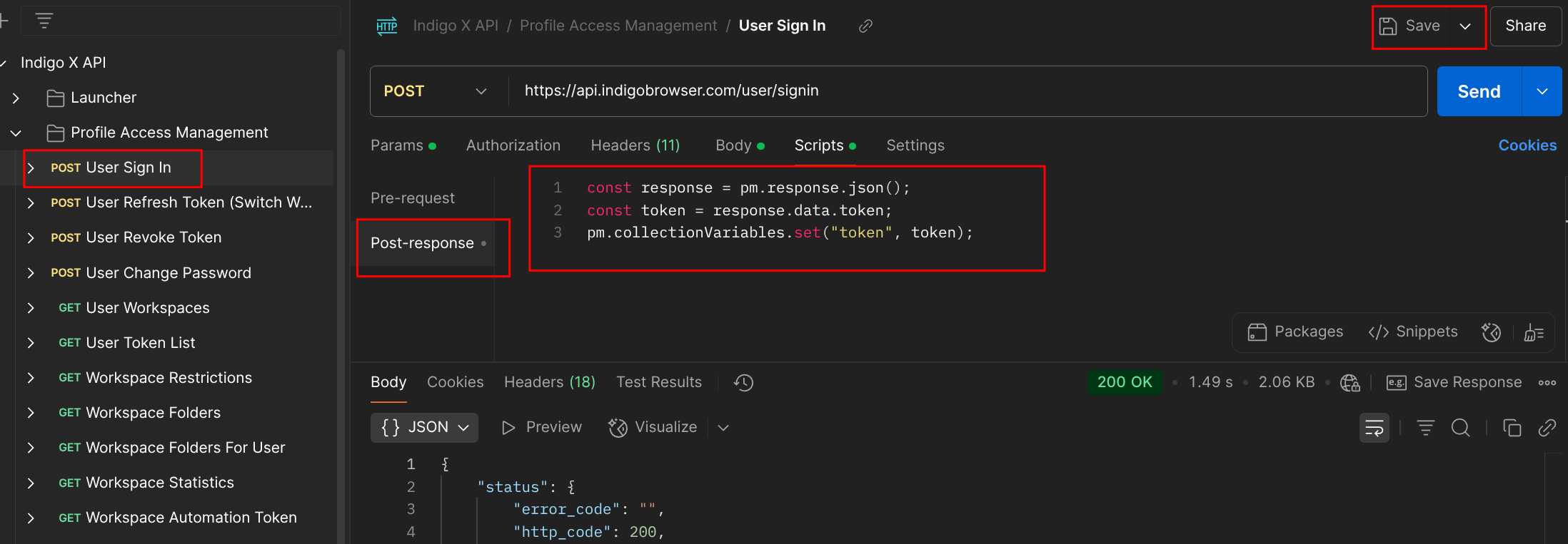 Scripts Token Setup