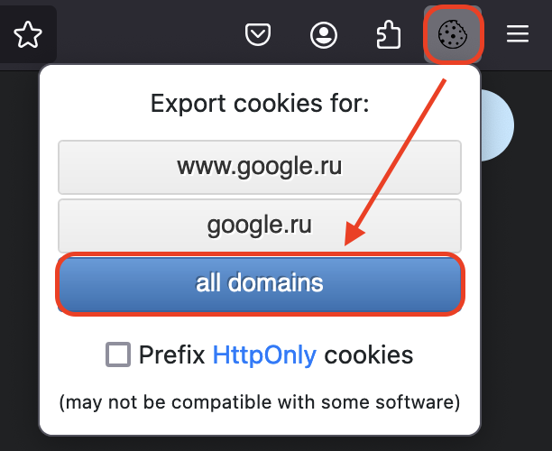 Exporting cookies in Firefox