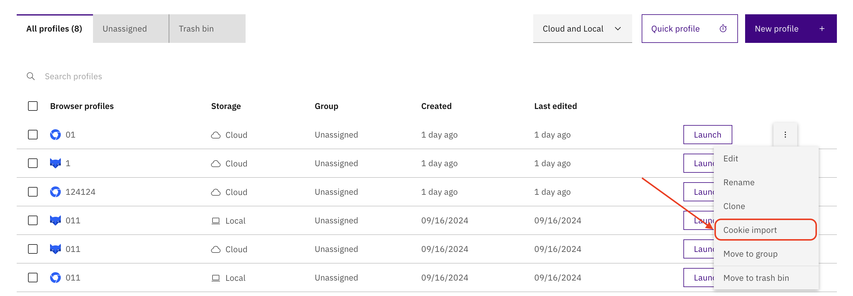 Accessing cookie import
