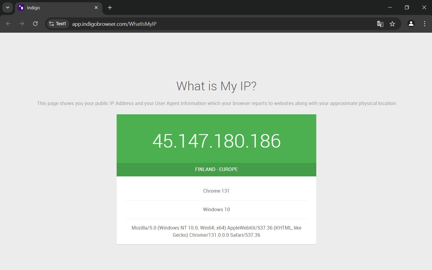 Indigo X start page information