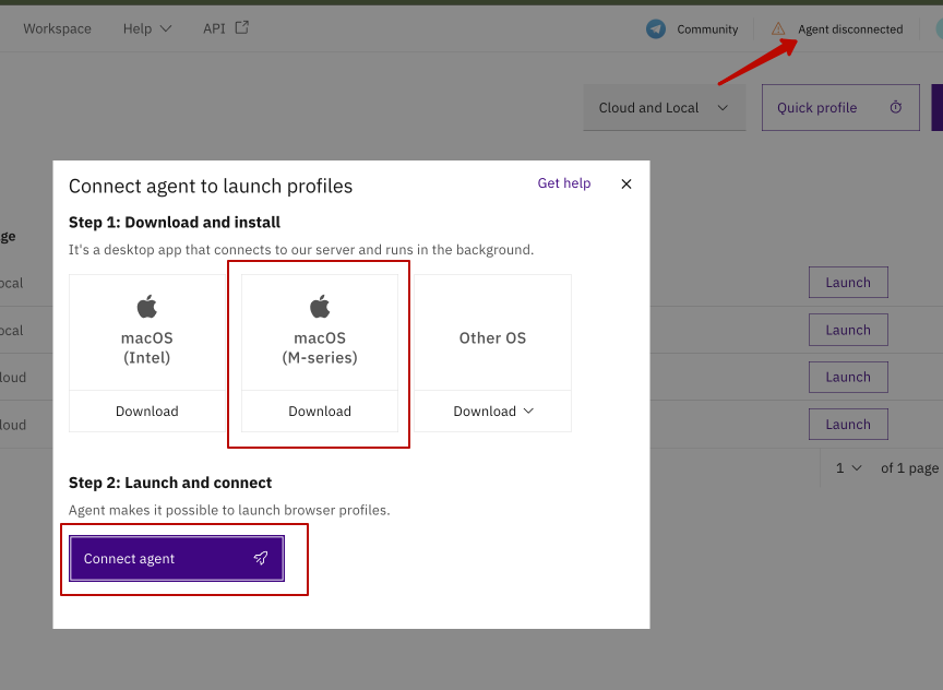 Reconnecting the agent