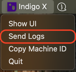 Send logs UI